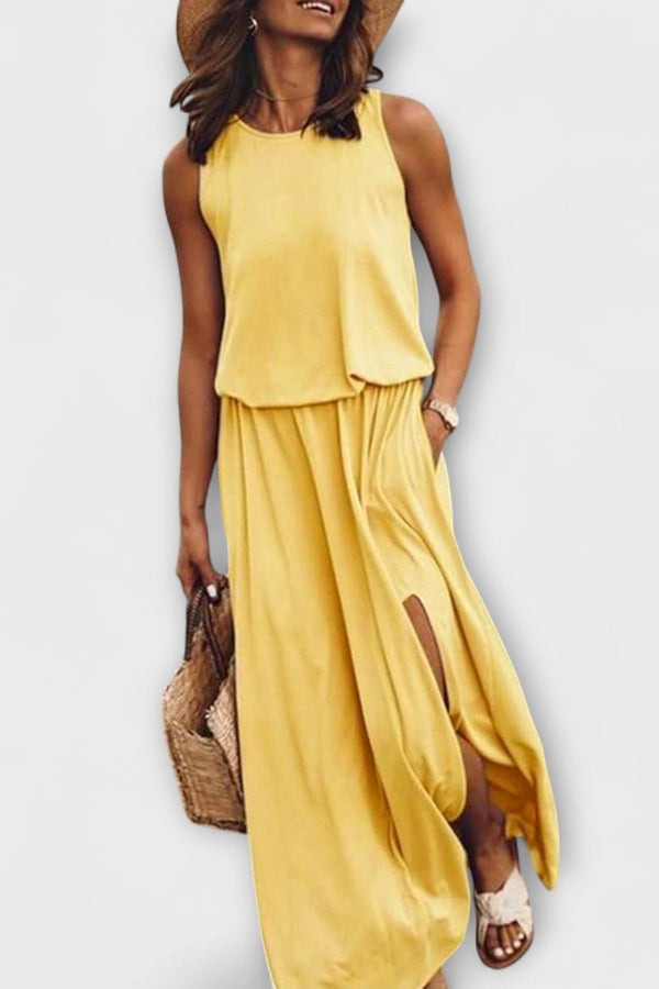 Luftiges, weites, ärmelloses Kleid mit Rundhalsausschnitt