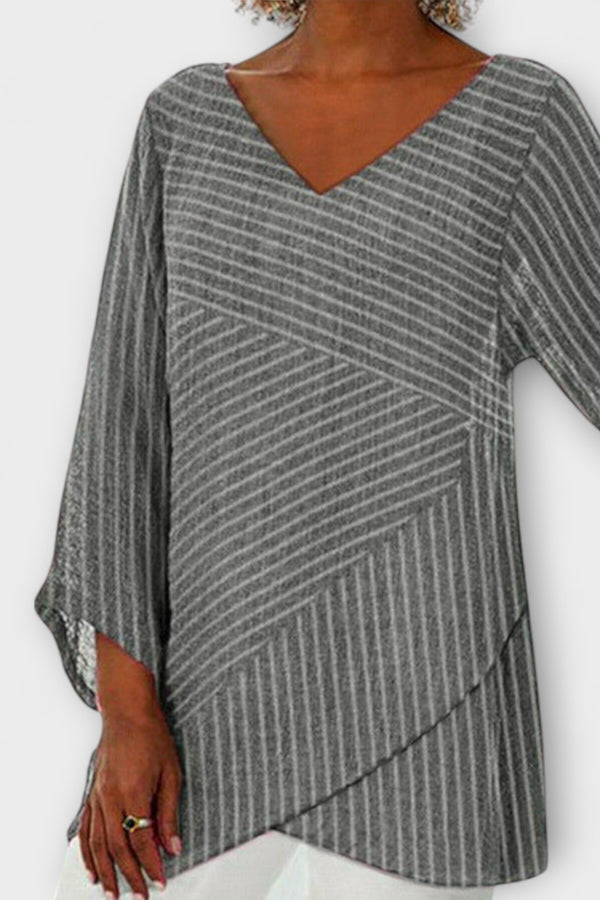 Penelope - Gestreiftes Drapé Oberteil