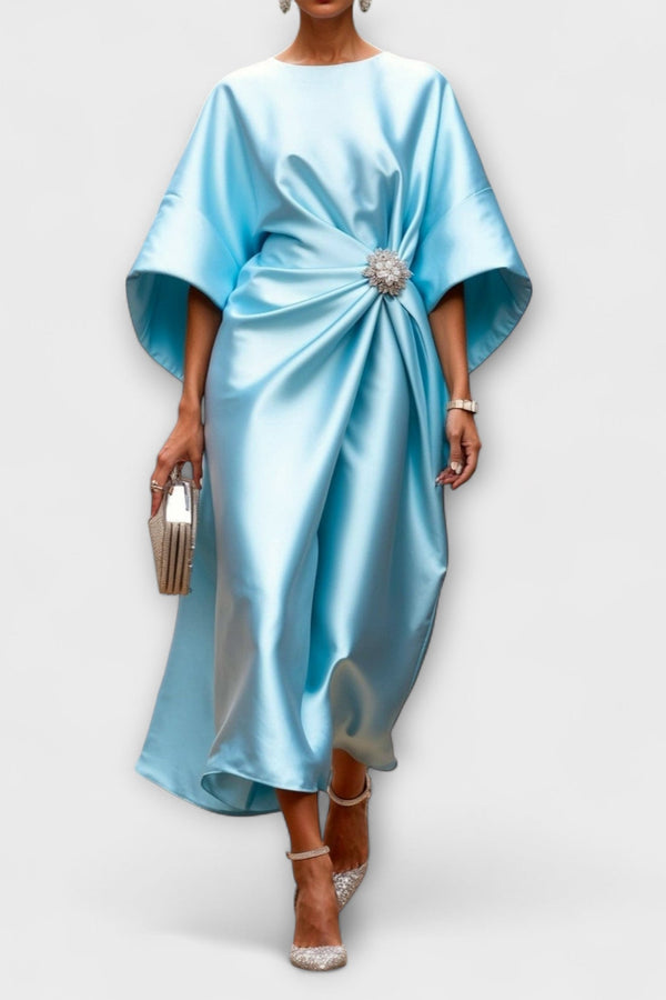 Luxe Shimmer Satin Langkleid