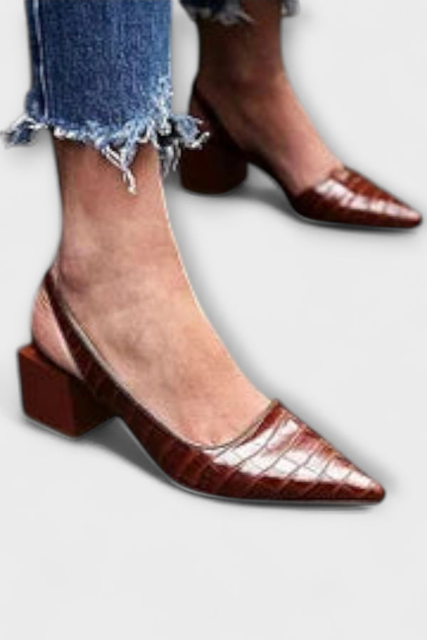 Bethany - Unregelmäßige Slingbacks Klobige Absätze