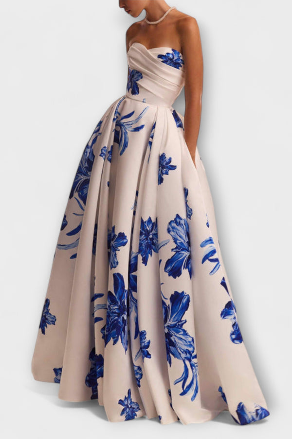 Rosalie - Schickes Off-Shoulder Blumen-Maxikleid