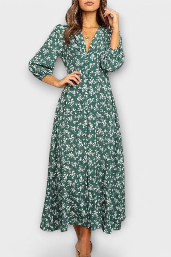 Blumenmuster Maxikleid für Damen