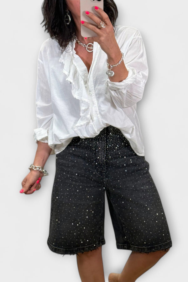 Amaris - Bermudashorts mit Strassverzierungen