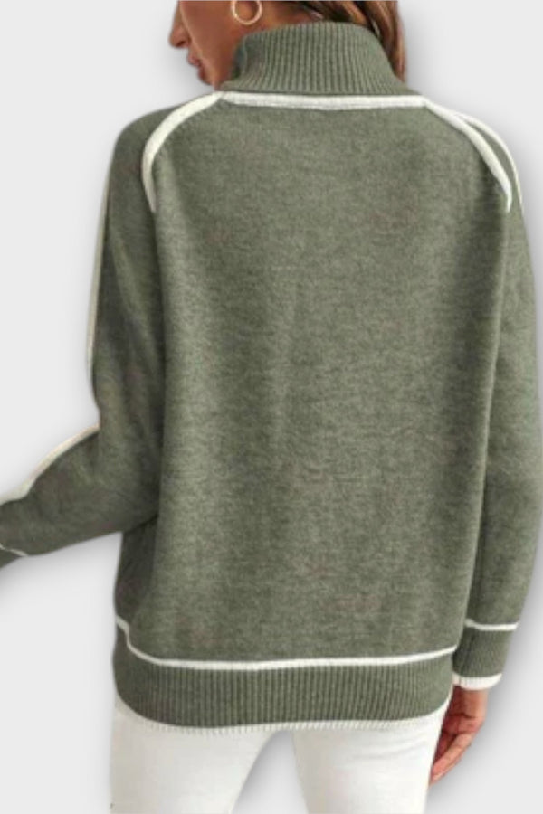 Christine - Luxuriöser olivgrüner Strickpullover