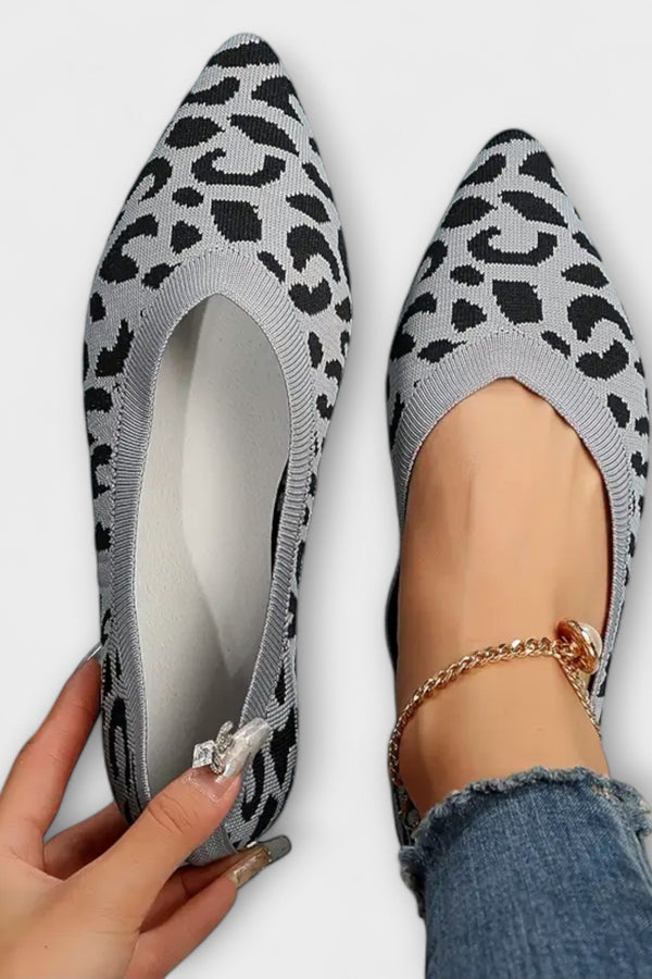 Leopard gemusterte spitze Flats