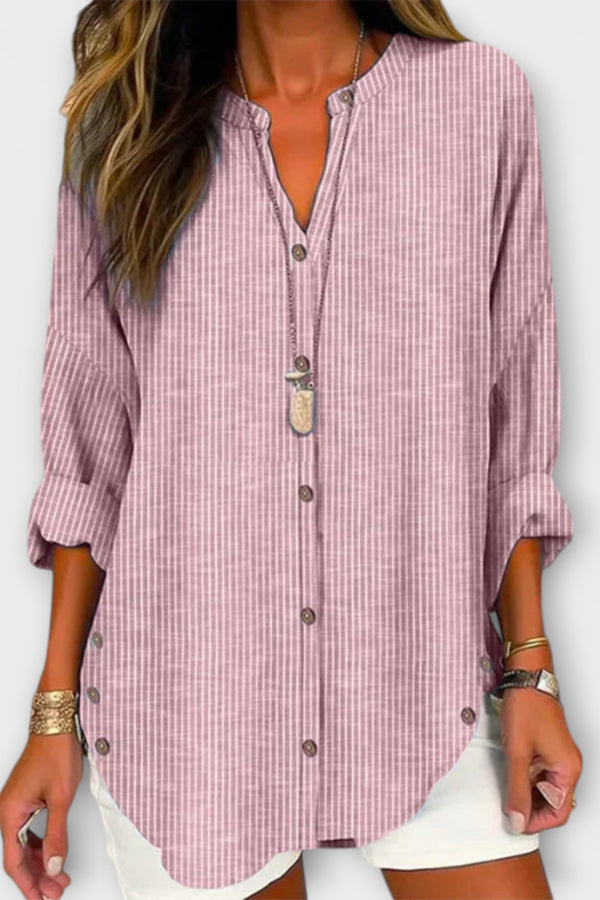 Lucida – Stilvolles V-Ausschnitt-Top mit klassischem Streifenmuster