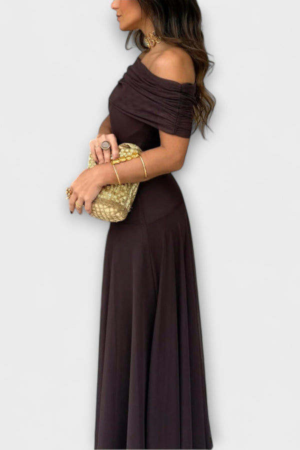 Meadow - Toledo Ein-Schulter Mesh Maxi Kleid