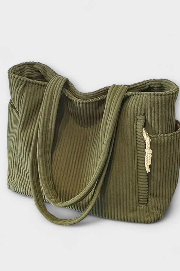 Tilda – Rippstrick-Tragetasche mit Kordelakzent