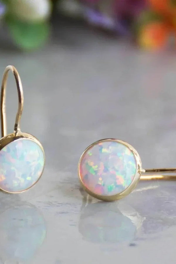 Retro Opalstein Gold Ohrringe