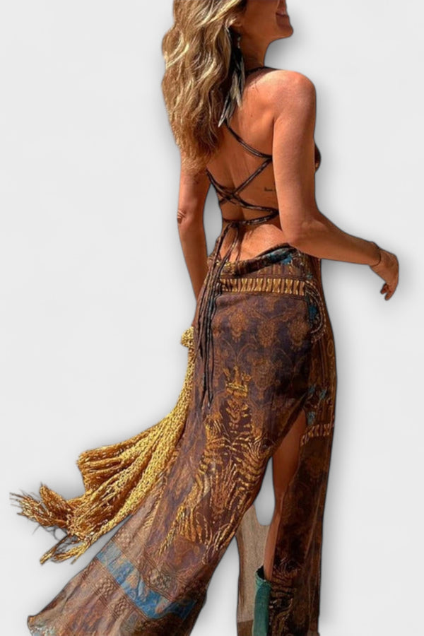 Fee - Einzigartiges Midi-Kleid mit Cowl-Neck