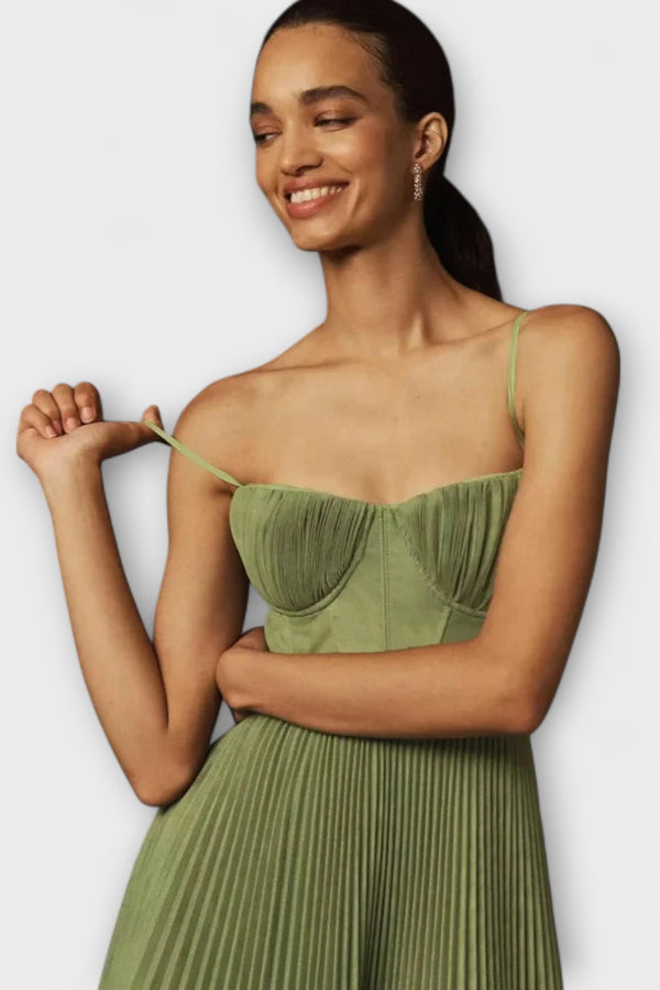 Marilyn - Faltenrock Midi Kleid aus Tüll mit Bustier-Design