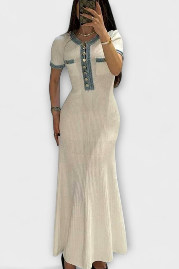 Alecia - Strukturierte Maxi-Kleid