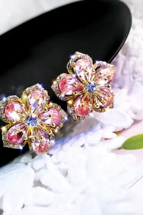 Sterlingsilber-Ohrringe mit bunten Zirkonia