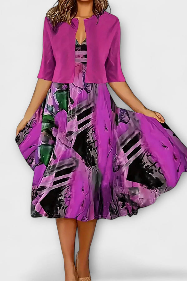 Damen Midi Kleid mit Blazer