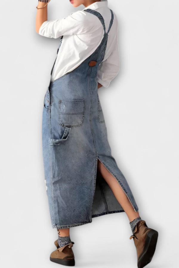 Alexa - Maxikleid im Denim-Stil