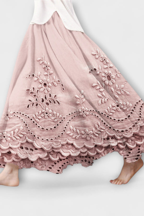 Luna – Boho Maxirock Mit Stickerei