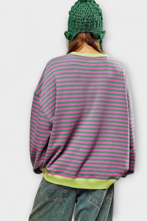 Mary - Gestreifter Oversize-Pullover