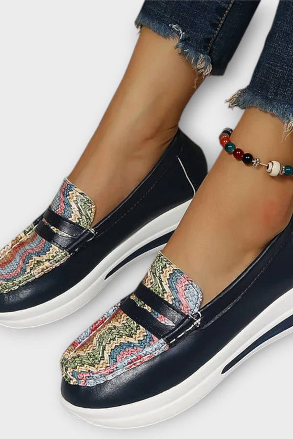 Anna - Bedruckte Naht Niedrige Slipper