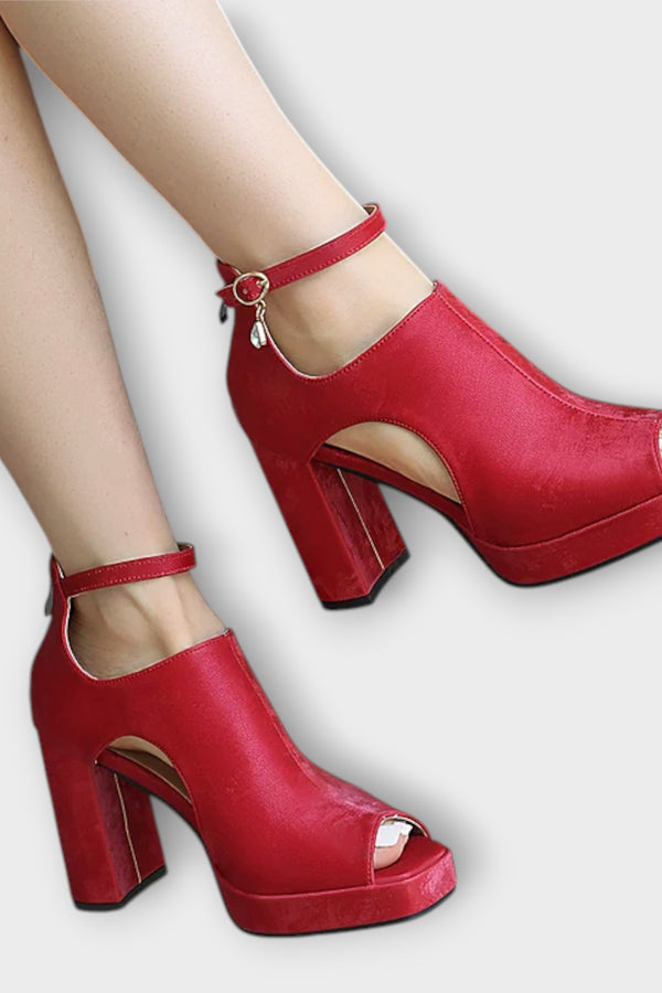 Barbara - Farbige klobige Absätze