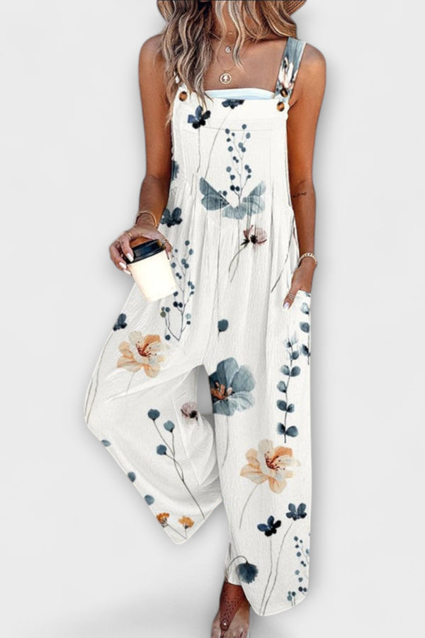Apolline - Ivory Floral Overalls