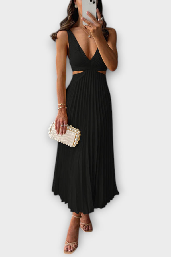 Elegantes Midi-Abendkleid mit Plissee