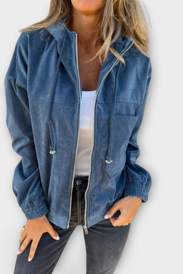 Ella - Kapuzenjacke aus Cord mit Reißverschluss