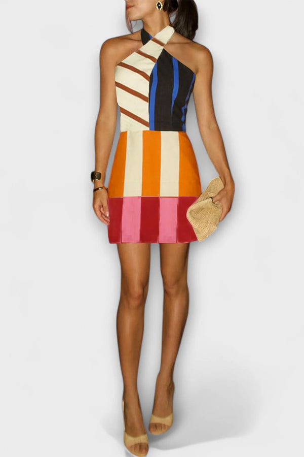 Jeniah - Kreuzträger Krawatte Lockeres Minikleid