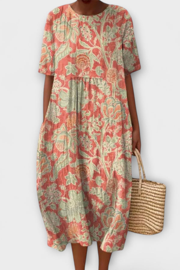 Thaleia – Midi-Kleid im floralen Vintage-Design