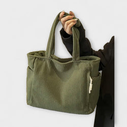 Tilda – Rippstrick-Tragetasche mit Kordelakzent