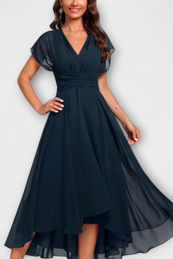 Christina - V-Ausschnitt A-Linien Kleid