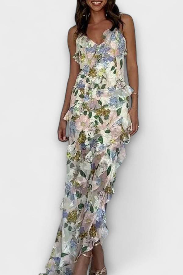 Indie - Rüschendress mit Trägerdruck