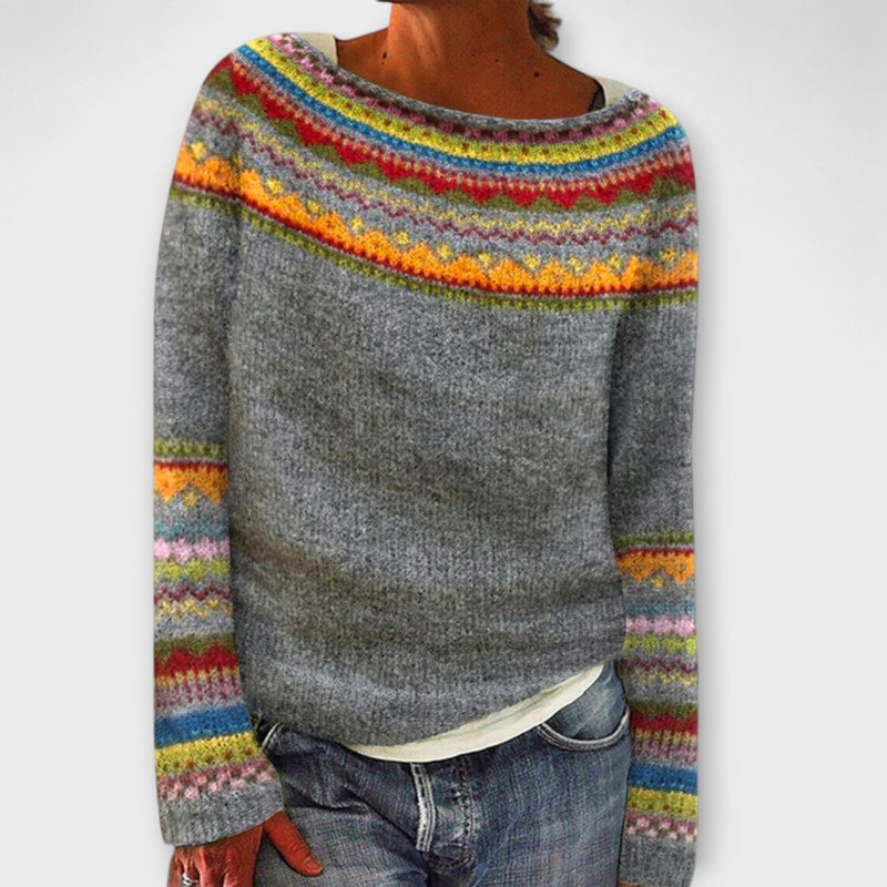 Kirra - Damen Retro-Strickpullover