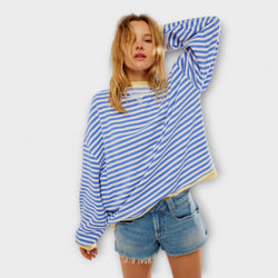 Marlene - Gestreifter Oversize-Pullover für Frauen