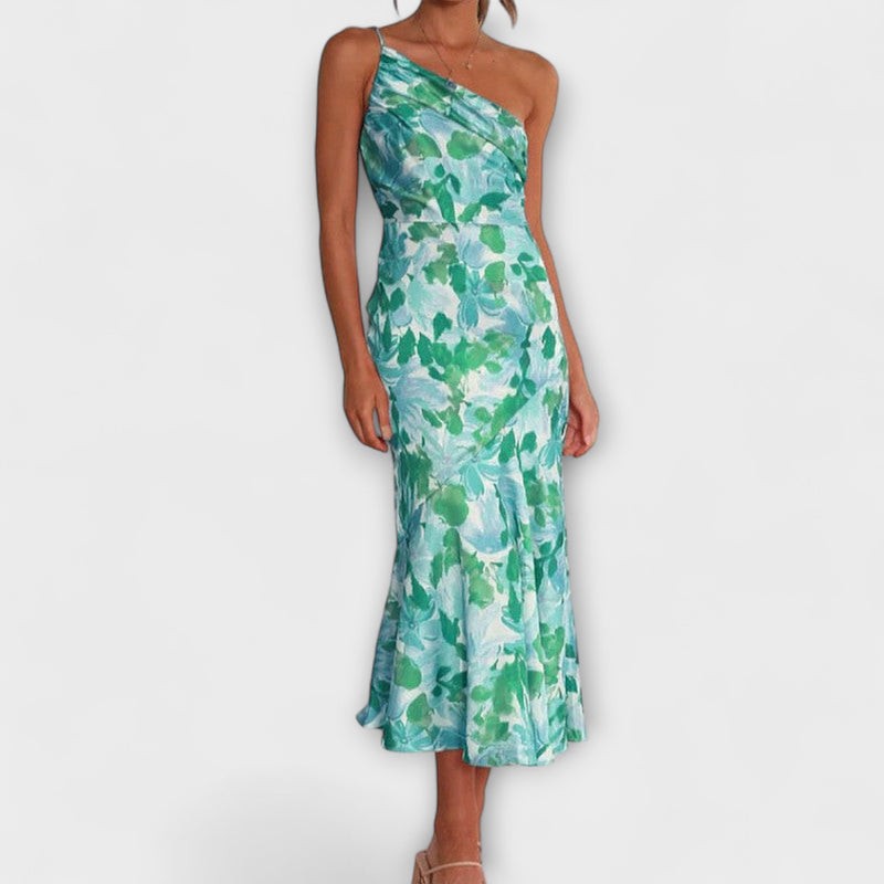 Tabea - Asymmetrisches Blumendruckkleid