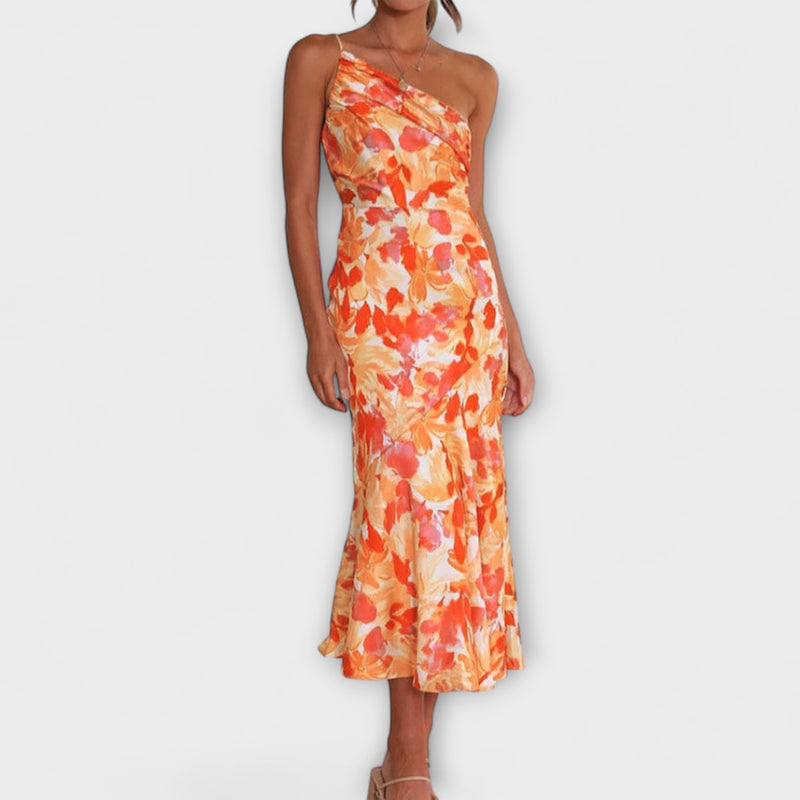 Tabea - Asymmetrisches Blumendruckkleid