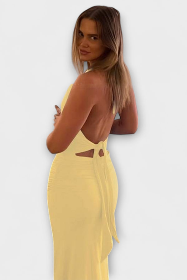 Raffiniertes Rückenfreies Halterneck-Gala Kleid