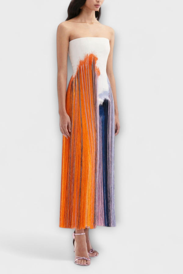 Summer - Schickes Colorblock-Kleid mit trendigen Quasten