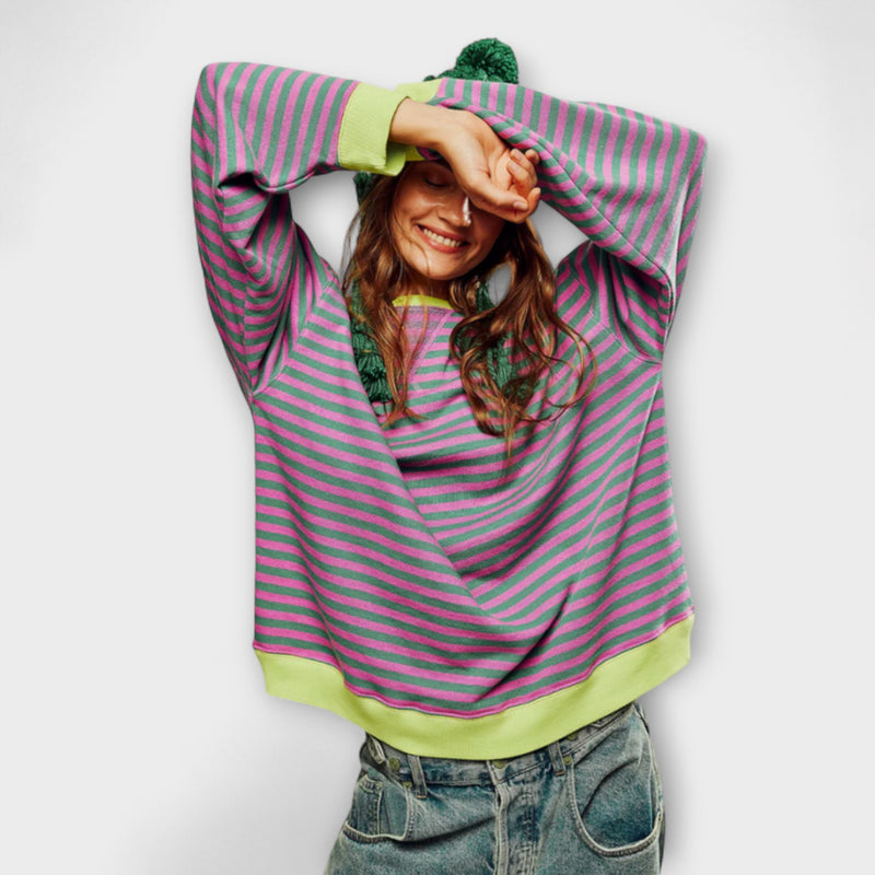 Marlene - Gestreifter Oversize-Pullover für Frauen