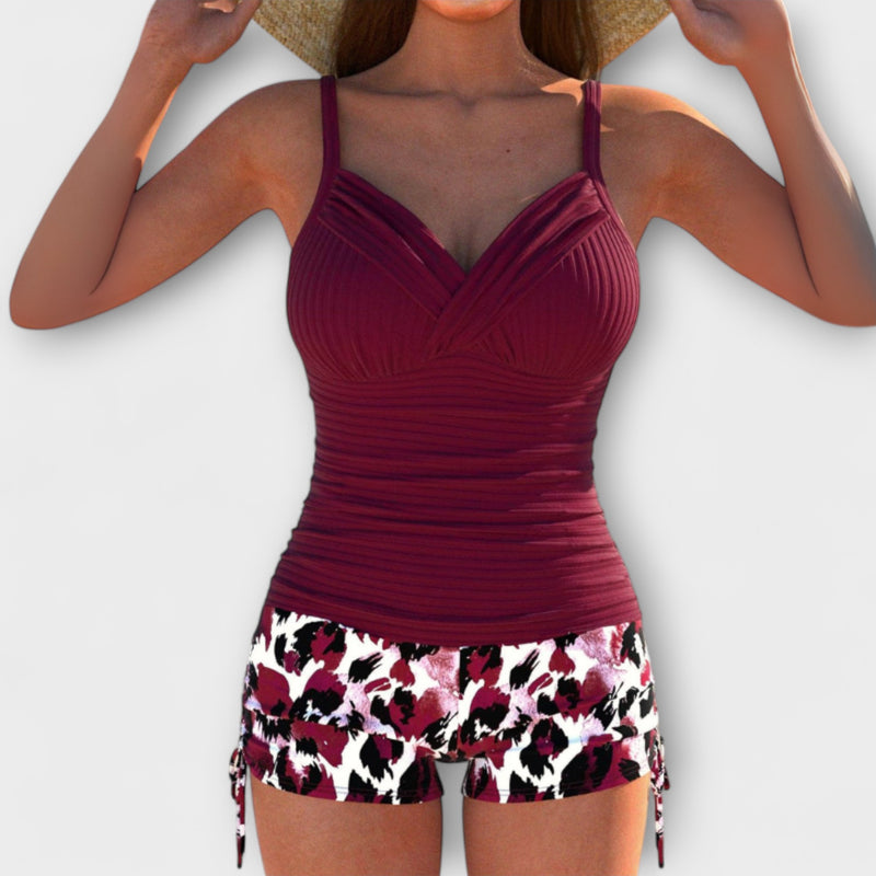 Elizabeth - Elegante Leopard Tankini-Set
