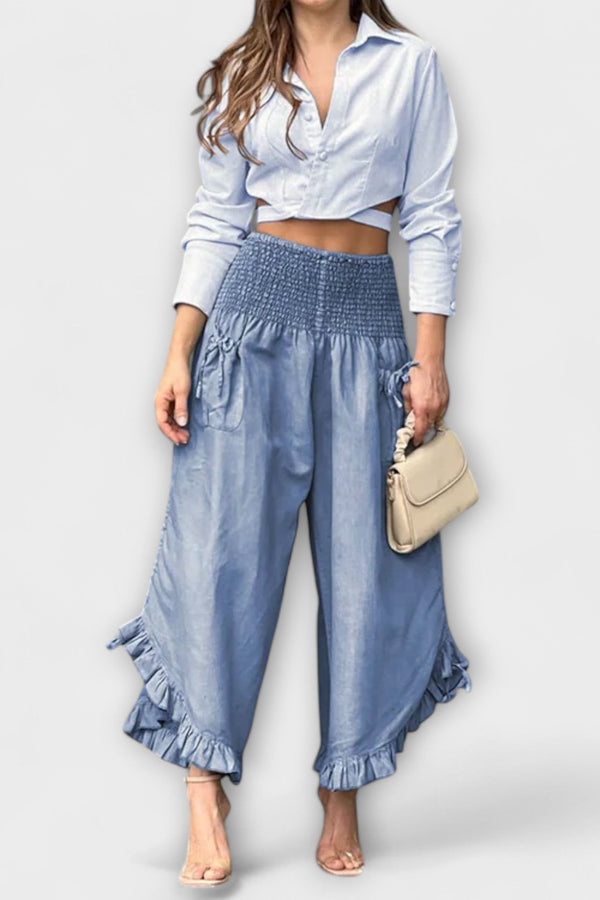 Jaya - Lockere Leinenhose mit modischen Bügelfalten