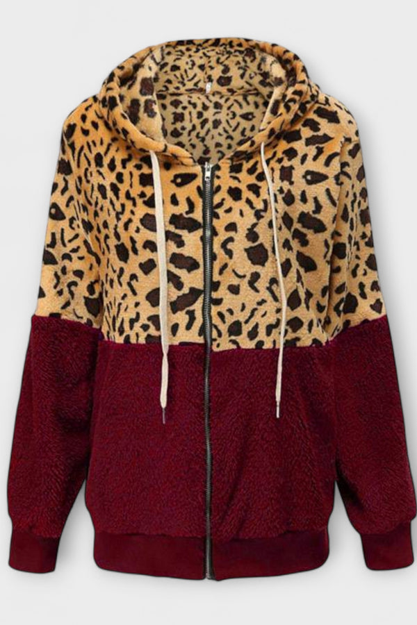 Lea - Fleecekapuzenpullover mit Leo-Design