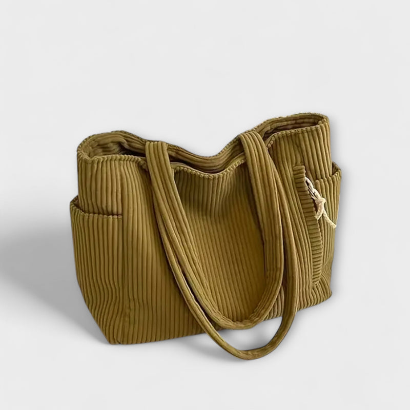 Tilda – Rippstrick-Tragetasche mit Kordelakzent