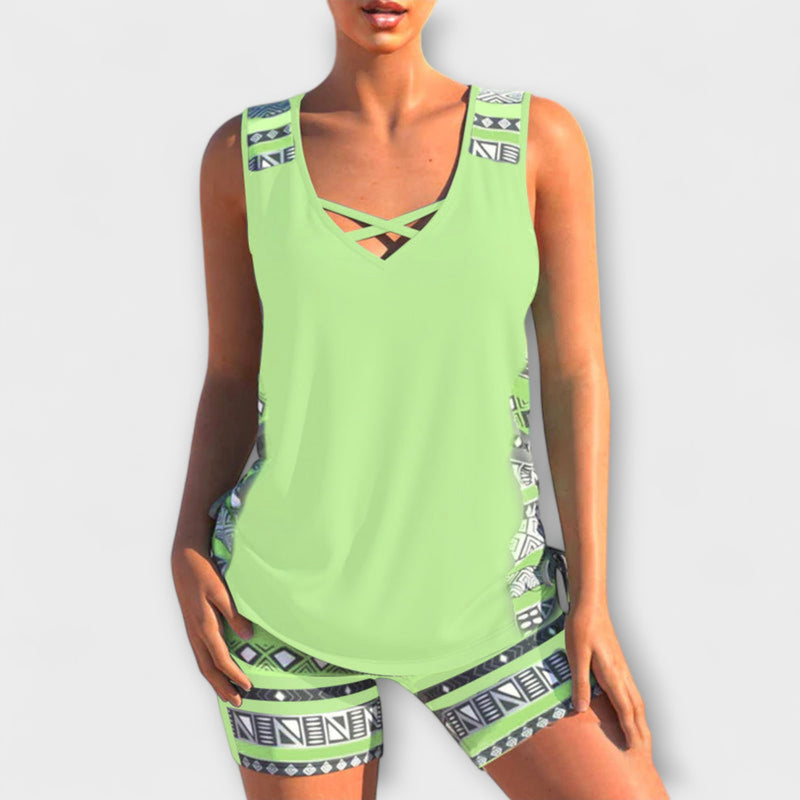 Sylvia - Geometrisch gemusterter Tankini