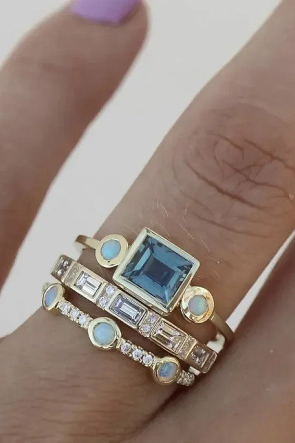 Retro Blauer Ring