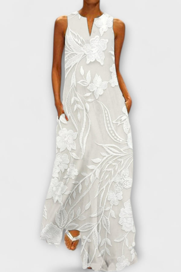 Camila – Botanisches Maxikleid Mit Print