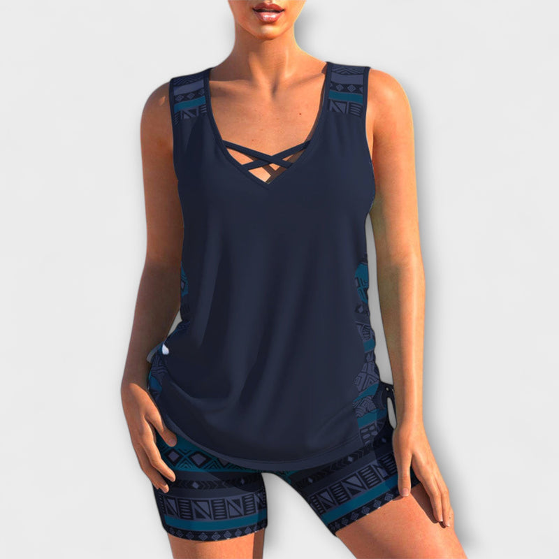 Sylvia - Geometrisch gemusterter Tankini