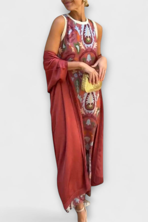 Selviane - Maxikleid mit passendem Cardigan
