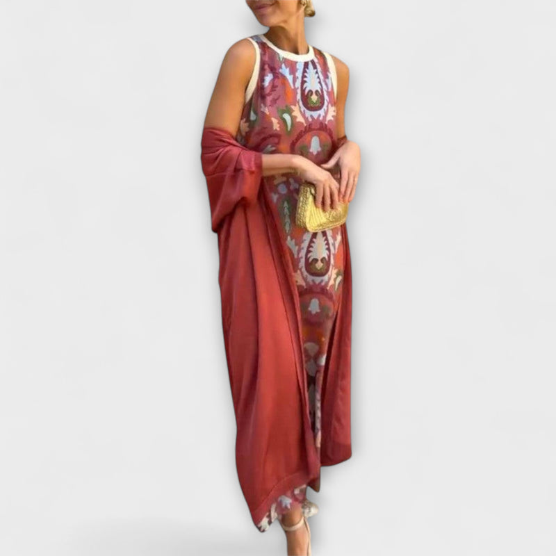 Selviane - Maxikleid mit passendem Cardigan