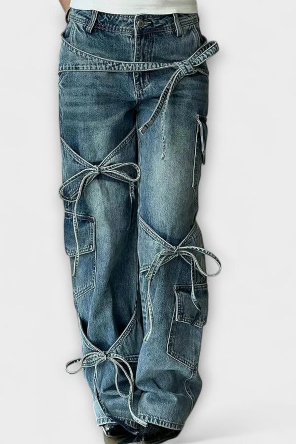 Paloma - Utility Denim Jeans mit Knotendetail