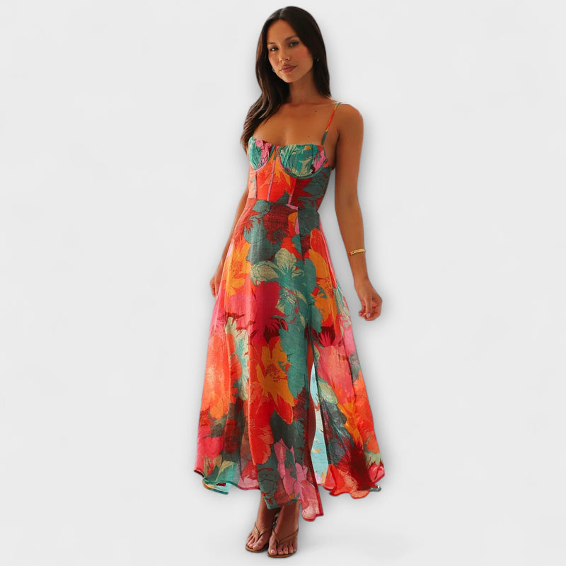 Audrey - Blumendruck-Trägerkleid für Damen - Stilvoll und Verführerisch